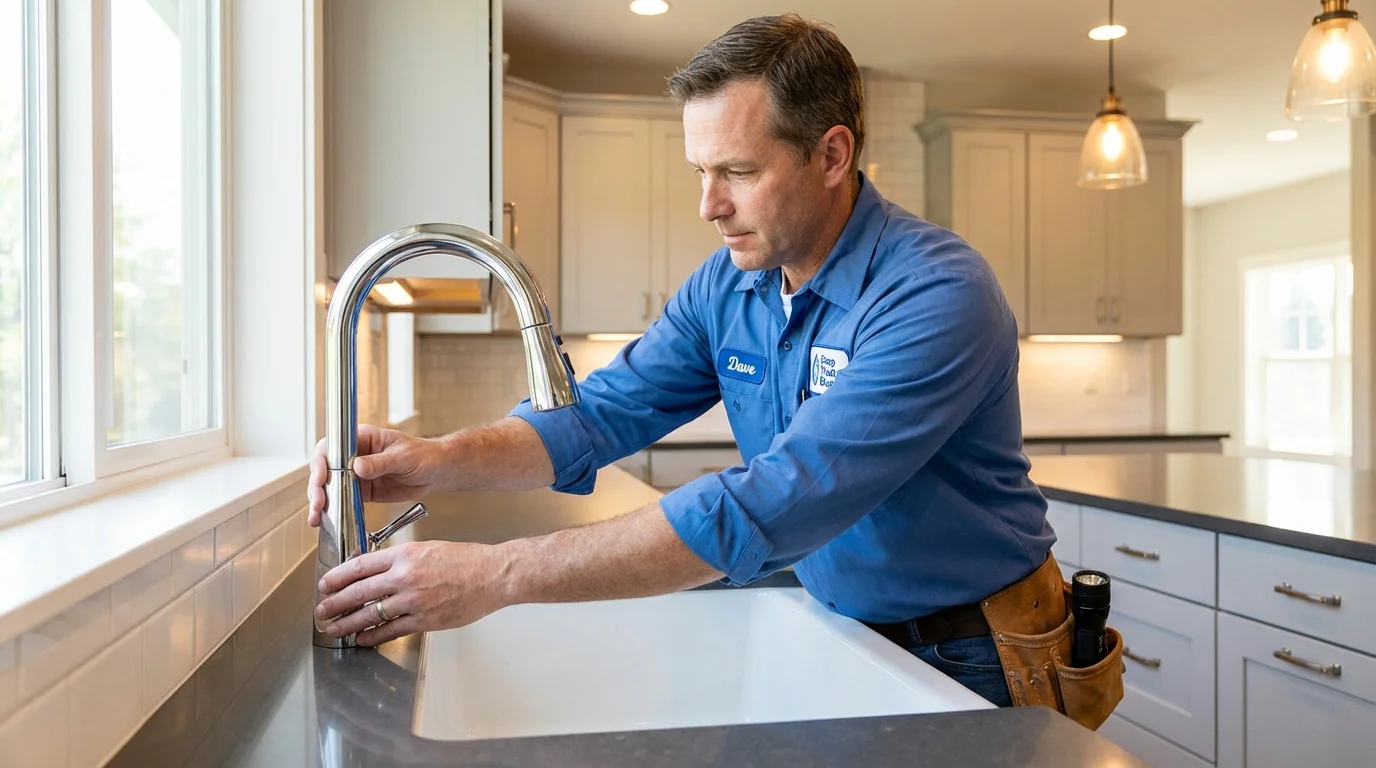 Kitchen faucet installation by Johns Plumbing LLC in Cooperstown
